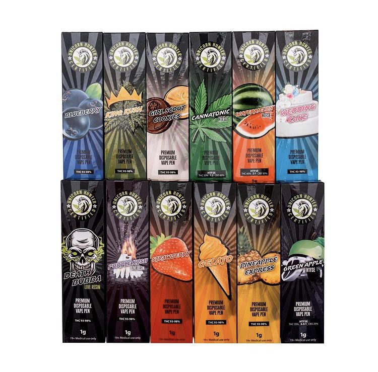 Buy 1.3g THC Vape PENS Unicorn Hunter Disposable Assorted Strains