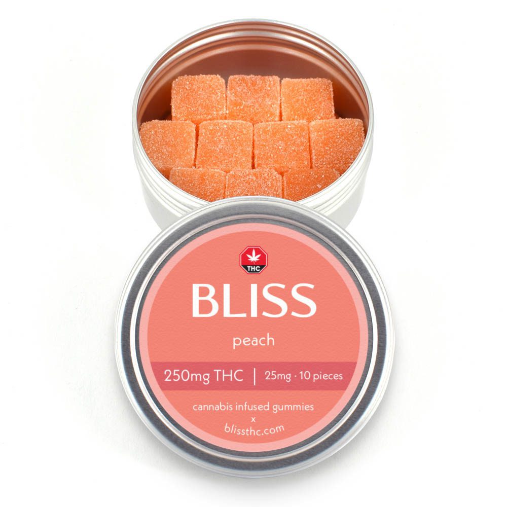 Buy Bliss – Peach Cannabis Infused Gummies 250MG THC