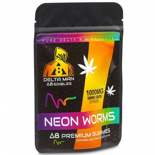 DELTA MAN D8 NEON WORMS GUMMIES 1000MG