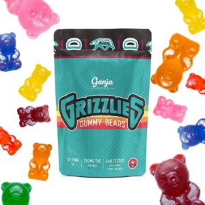 Ganja Edibles – Grizzlies Gummy Bears Green Apple Flavour 350mg THC