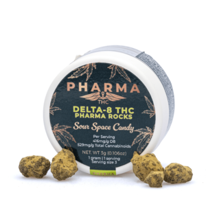 PharmaCBD Delta 8 THC Infused Flower Moonrocks – Sour Space Candy