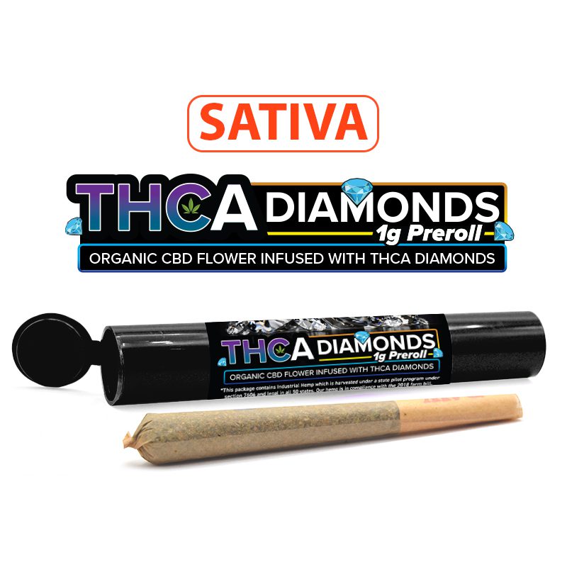 THCa Diamond Infused CBD Sativa Pre Roll Joint